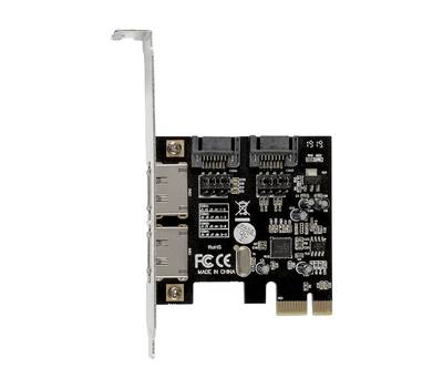 Контроллеp EXEGATE EXE-501 (PCI-E x1 v2.0, SATA3 6Gb/s, 2 int.+2 ext., ASMedia Chipset ASM1061)