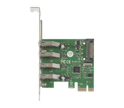 Контроллеp EXEGATE EXE-314 (PCI-E x1 v2.0, 4*USB3.0 ext., разъем доп.питания, VIA Labs Chipset VL805