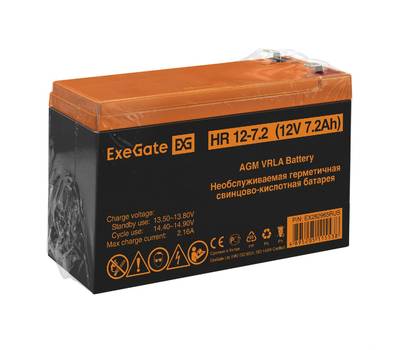 Батарея аккумуляторная EXEGATE HR 12-7.2 (12V 7.2Ah 1227W, клеммы F2)