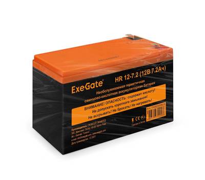 Батарея аккумуляторная EXEGATE HR 12-7.2 (12V 7.2Ah 1227W, клеммы F2)
