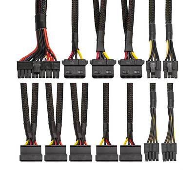 Блок питания EXEGATE 750NPX (ATX, SC, 12cm fan, 24pin, 4pin, PCIe, 3xSATA, 2xIDE, FDD, black, кабель