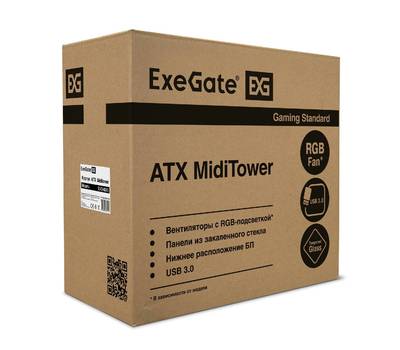 Компьютерный корпус EXEGATE Miditower EVO-8243-NPX500 (ATX, БП 500NPX с вент 12 см, 2*USB+1*USB3.0, 