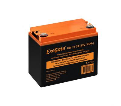 Батарея аккумуляторная EXEGATE HR 12-33 (12V 33Ah, под болт М6)