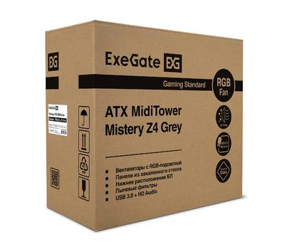 Компьютерный корпус EXEGATE EX294389RUS Miditower Mistery Z4 Grey