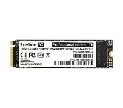 Накопитель SSD EXEGATE EX295281RUS M.2 2280 1Tb NextPro+ KC2000TP1TB (PCIe Gen3x4, NVMe, 22x80mm, 3D