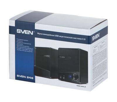 Колонки для компьютера SVEN 248, черный (6 Вт, питание USB)