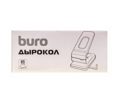 Дырокол BURO макс.:65лист. металл черный отв.:2 с линейкой