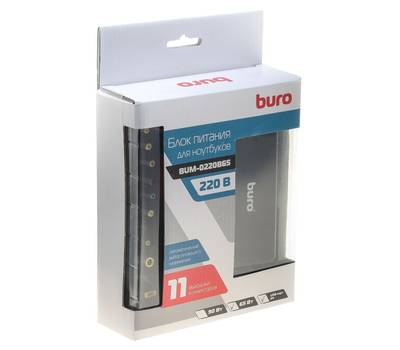 Сетевой адаптер BURO BUM-0220B65 автоматический 65W 12V-20V 11-CONNECTORS 3.25A 1XUSB 2.1A от сети