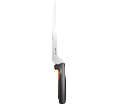 Нож кухонный FISKARS Functional Form 1057540 стальной филейный лезв.216мм прямая заточка черный/оран