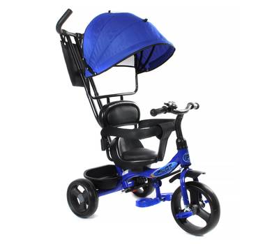 Велосипед детский Pilot 3-х колес.с руч.управ. цв.синий, пластик.колеса 10 и 8дюйм.поворот.сиденье,