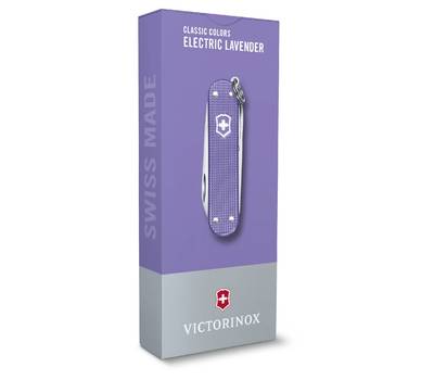 Нож перочинный VICTORINOX Electric Lavender (0.6221.223G) 58мм 7функц. карт.коробка.