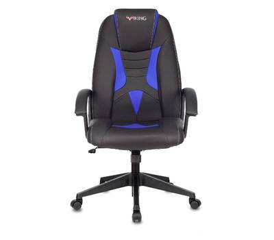 Кресло игровое БЮРОКРАТ Viking-8 черный/синий искусственная кожа крестовина пластик