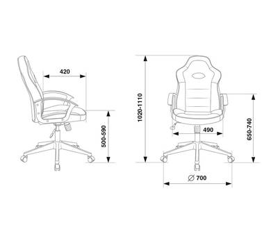 Офисное кресло БЮРОКРАТ VIKING-11 черный искусст.кожа/ткань крестовина пластик
