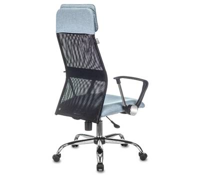 Офисное кресло БЮРОКРАТ KB-6N черный TW-01 сиденье голубой 38-405 сетка/ткань с подголов. крестовина