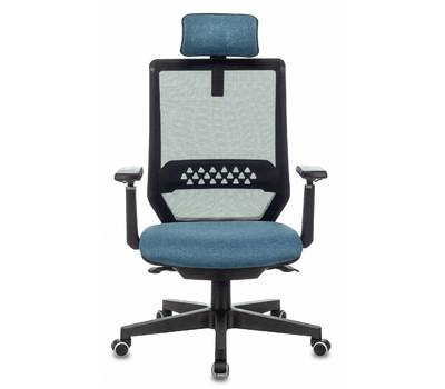 Офисное кресло БЮРОКРАТ EXPERT черный TW-01 сиденье синий 38-415 сетка/ткань с подголов. крестовина 