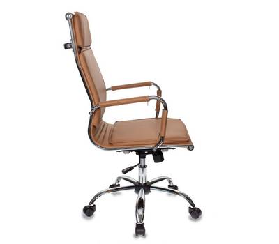 Офисное кресло БЮРОКРАТ Ch-993 светло-коричневый эко.кожа крестовина металл хром