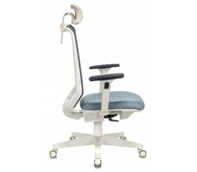 Офисное кресло БЮРОКРАТ EXPERT серый сиденье голубой 38-405 сетка/ткань с подголов. крестовина пласт