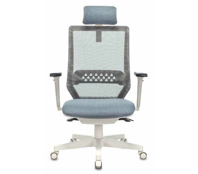 Офисное кресло БЮРОКРАТ EXPERT серый сиденье голубой 38-405 сетка/ткань с подголов. крестовина пласт