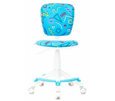 Офисное кресло БЮРОКРАТ CH-W204/F голубой Sticks 06 крестов. пластик подст.для ног пластик белый
