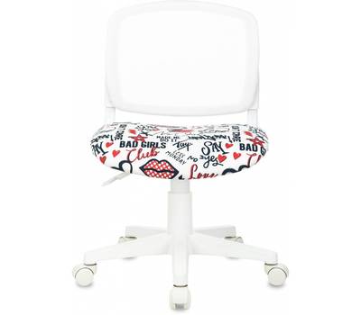 Кресло детское БЮРОКРАТ CH-W296NX белый TW-15 сиденье мультиколор красные губы сетка/ткань крестов. 