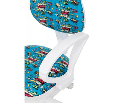 Кресло детское БЮРОКРАТ KD-3/WH/ARM голубой бум крестов. пластик пластик белый