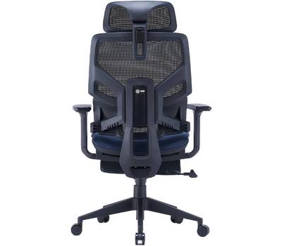 Офисное кресло CACTUS CS-CHR-MC01-BL синий сет./эко.кожа с подголов. крестов. пластик подст.для ног