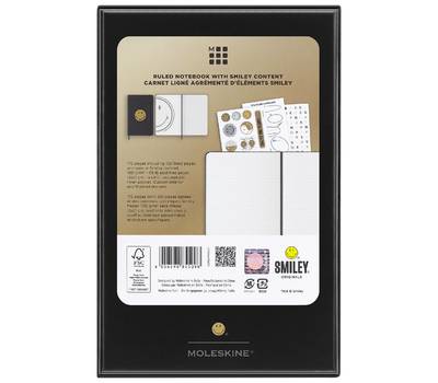 Блокнот письменный MOLESKINE LE SMILEY LESMILEYNTBKCLT Large 130х210мм обложка текстиль 176стр. лине