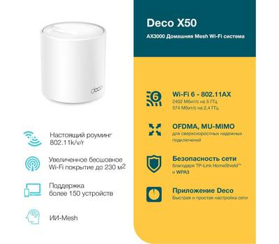 Wi-Fi роутер TP-LINK Deco X50(1-Pack)