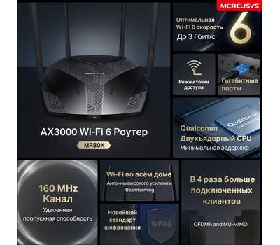 Wi-Fi роутер MERCUSYS MR80X