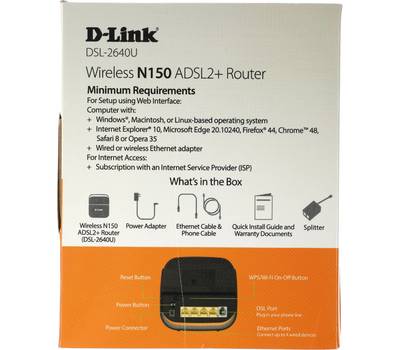 Wi-Fi роутер D-LINK DSL-2640U/R1A