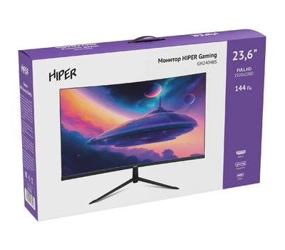 Монитор HIPER 23.6" Gaming GH2404BS черный VA LED 5ms 16:9 HDMI M/M матовая 250cd 178гр/178гр 1920x1