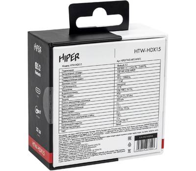 Наушники HIPER TWS MP3 HDX15