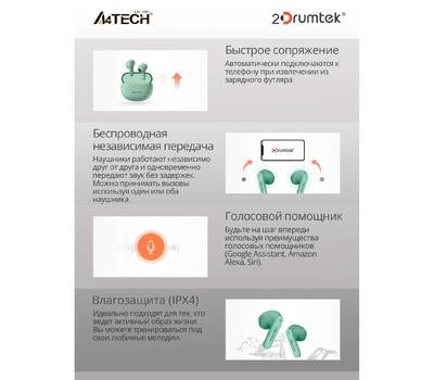 Гарнитура A4TECH 2Drumtek B20 TWS-мятный