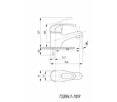 Смеситель для умывальника TSARSBERG TSB-841-1109