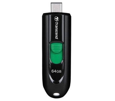 Флешка TRANSCEND 64GB TRANSCEND JetFlash 790C, разъем USB Type-С, черный/зеленый, TS64GJF790C