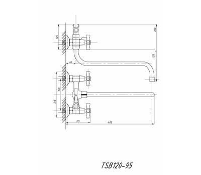 Смеситель для ванны TSARSBERG TSB-120-95