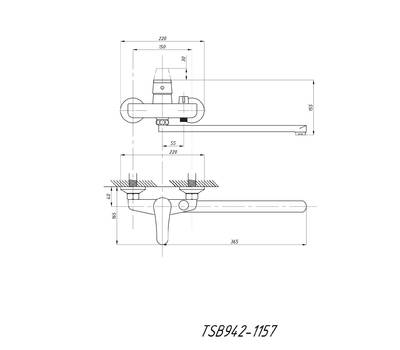 Смеситель для ванны TSARSBERG TSB-942-1157