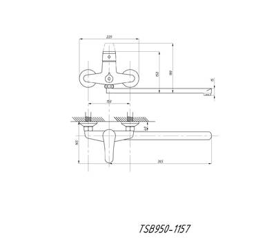 Смеситель для ванны TSARSBERG TSB-950-1157