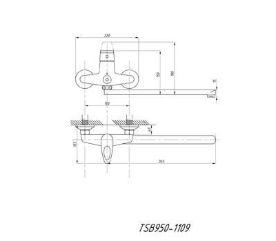 Смеситель для ванны TSARSBERG TSB-950-1109