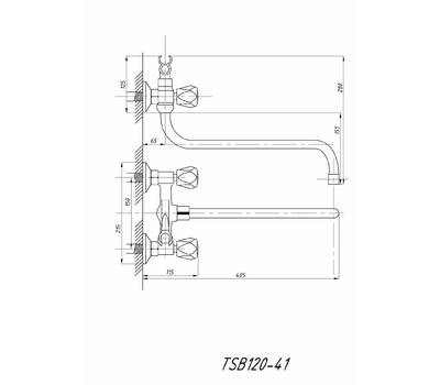 Смеситель для ванны TSARSBERG TSB-120-41