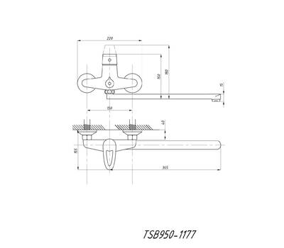 Смеситель для ванны TSARSBERG TSB-950-1177