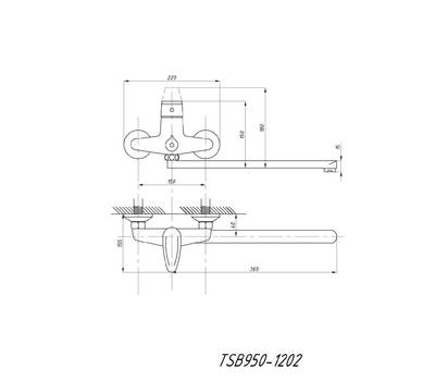 Смеситель для ванны TSARSBERG TSB-950-1202