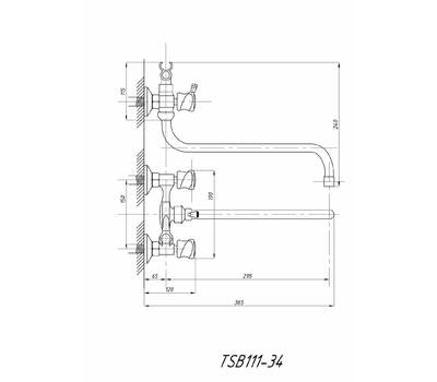 Смеситель для ванны TSARSBERG TSB-111-34