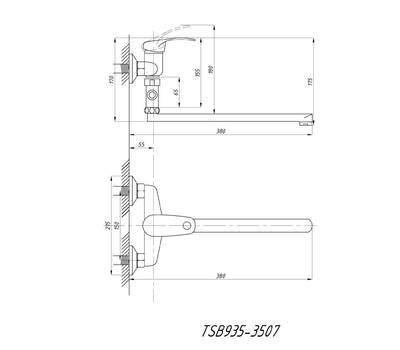 Смеситель для ванны TSARSBERG TSB-935-3507