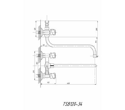 Смеситель для ванны TSARSBERG TSB-120-34