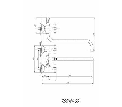 Смеситель для ванны TSARSBERG TSB-111-98