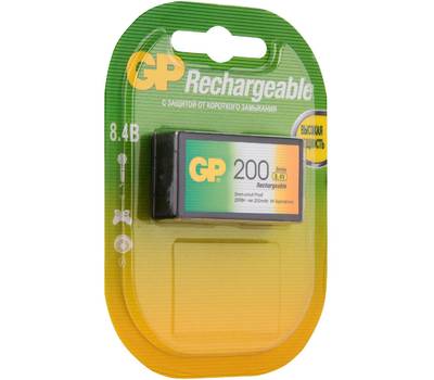 Батарейка GP аккумуляторная Крона (20R8H, 6F22), Ni-Mh, 200 mAh, 1 шт., в блистере, 20R8H-2CRU1