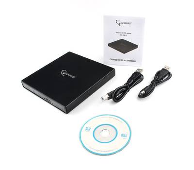 Оптический привод Gembird USB DVD-USB-02 ext. пластик, черный RTL