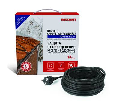 Кабель греющий саморегулирующийся REXANT POWER Line 30SRL-2CR, 7 м/210 Вт 51-0654