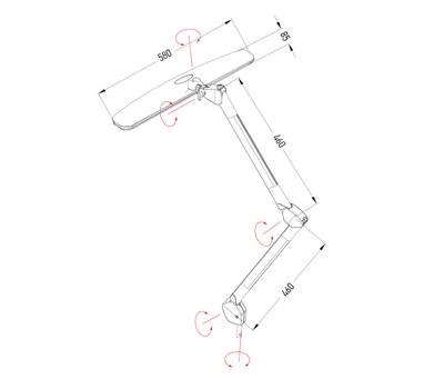 Лампа REXANT настольная бестеневая , струбцина, «ECO light», 84 SMD LED, сенсорный диммер, белая 31-